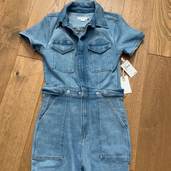 Women's Good American Fit For Success Jumpsuit Denim Jean Light Blue Size M - Picture 4 of 15